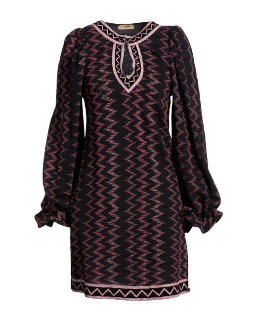 PHO® Firenze Black Mini Dress Cotton, Polyester, Viscose, Metal Fiber, Polyamide