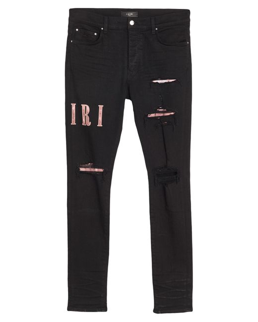 Amiri Black Jeans Cotton, Elastomultiester, Elastane for men