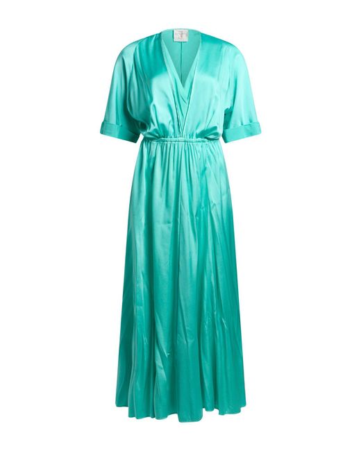 Forte_forte Green Maxi Dress Silk, Elastane