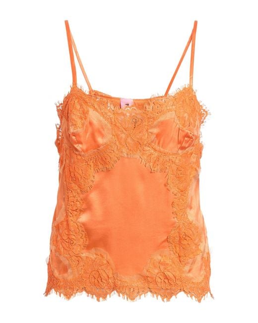 Pink Memories Orange Top Viscose, Elastane, Cotton, Polyamide