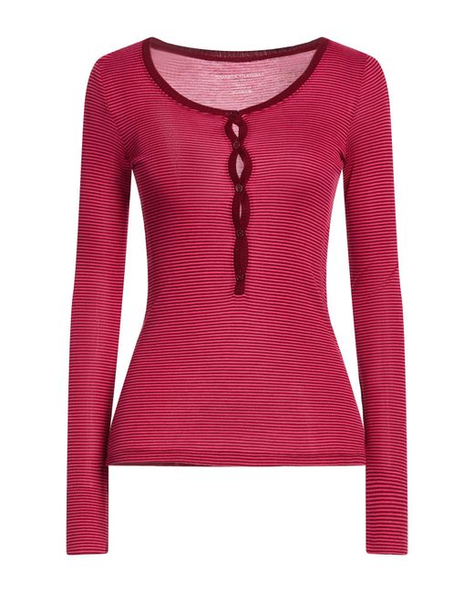 Majestic Filatures Red Burgundy T-Shirt Viscose