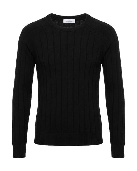Gran Sasso Black Sweater Virgin Wool, Cashmere, Viscose for men