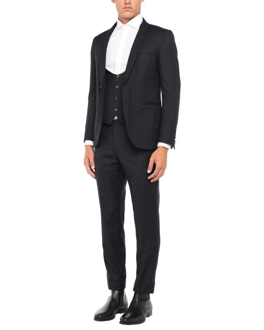 Corneliani Black Suit Virgin Wool for men