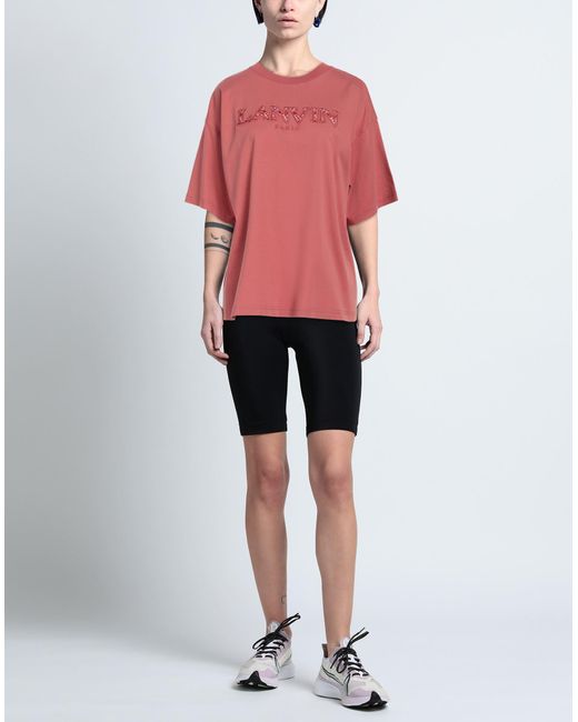 Lanvin Red Antique Rose T-Shirt Cotton, Polyester