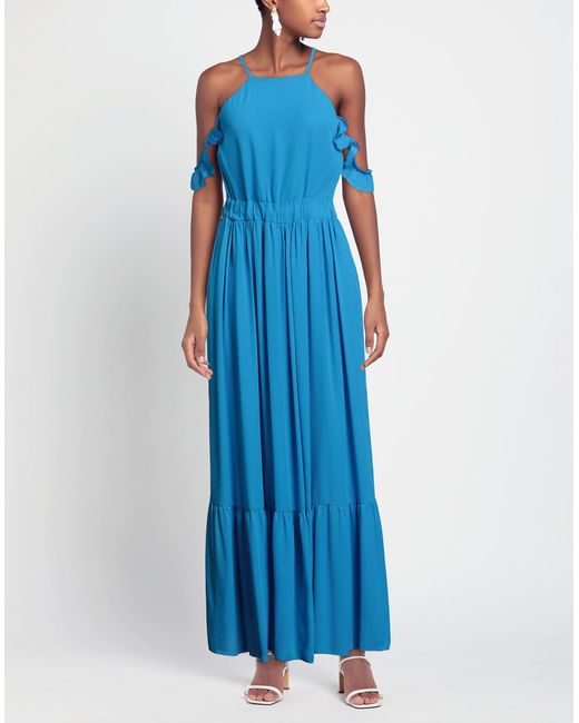 Rebel Queen Blue Azure Maxi Dress Polyester