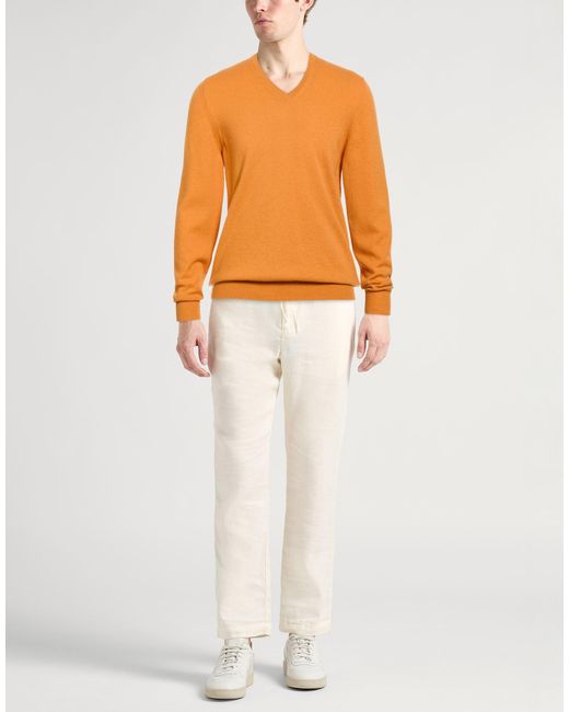 Fedeli Orange Sweater Cashmere for men