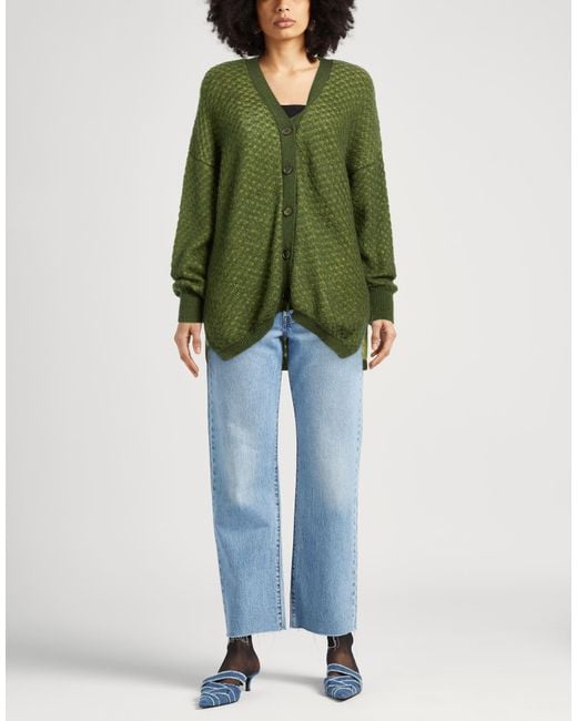Manila Grace Green Cardigan Acrylic, Mohair Wool, Polyamide, Wool