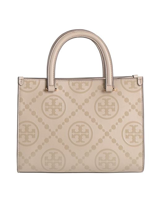 Tory Burch Natural Taupe Handbag Textile Fibers