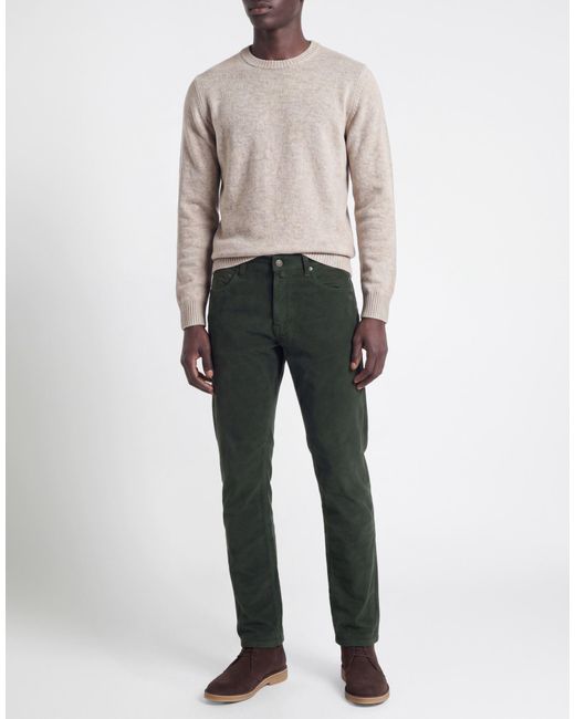 Incotex Green Pants Cotton, Elastane for men
