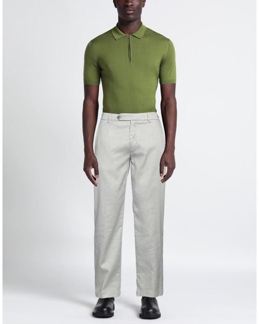 Myths Gray Pants Linen, Cotton, Elastane for men