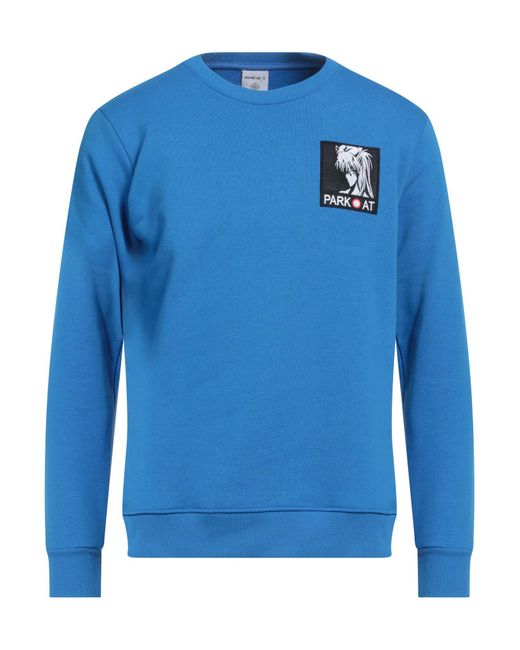 Parkoat Blue Azure Sweatshirt Cotton, Polyester for men