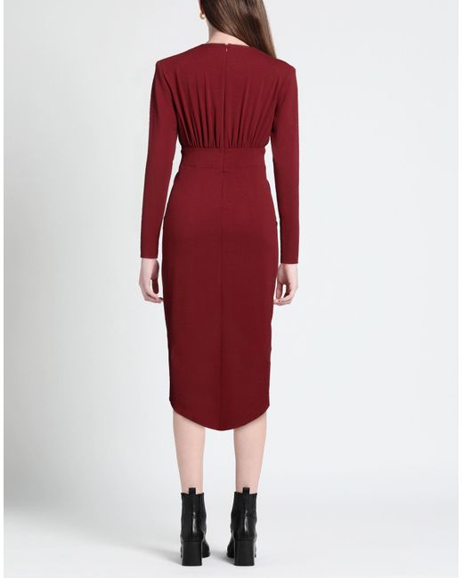 Alexandre Vauthier Red Brick Midi Dress Viscose, Elastane