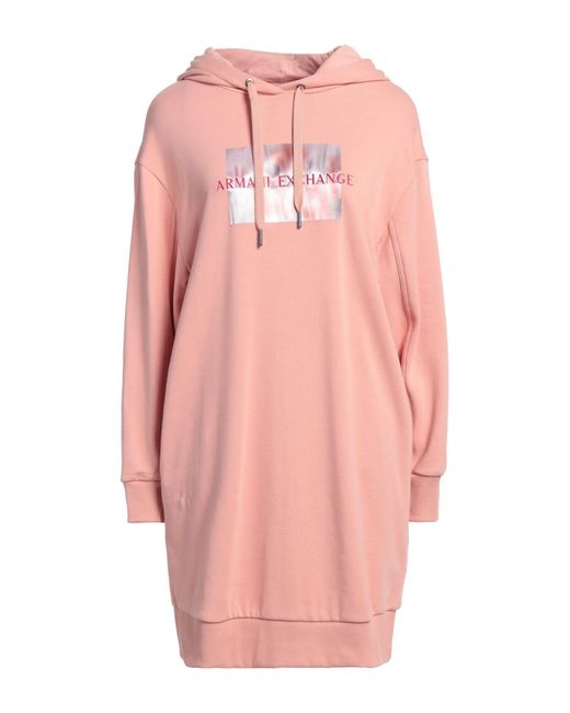 ARMANI EXCHANGE Pink Mini Dress Cotton, Polyester, Elastomultiester, Elastane