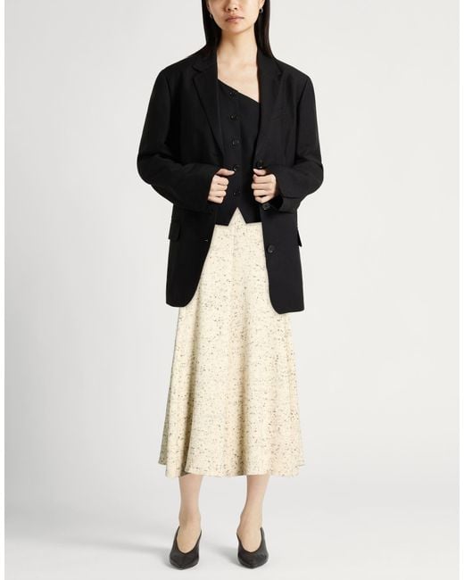 Jil Sander Natural Midi Skirt Wool
