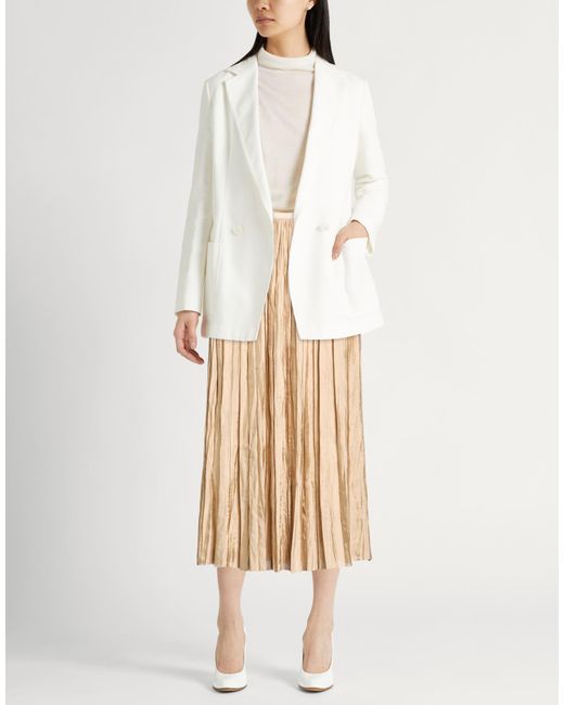 Roberto Collina Natural Midi Skirt Polyester