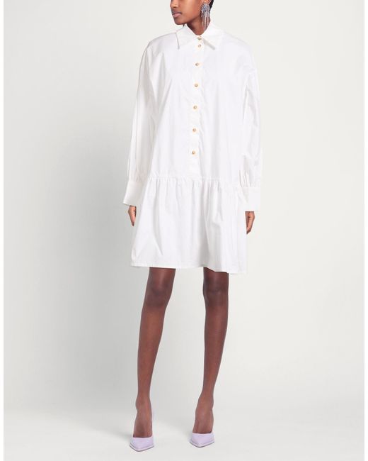 Douuod White Mini Dress Cotton