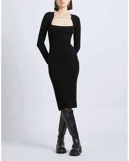 8 by YOOX Black Midi Dress