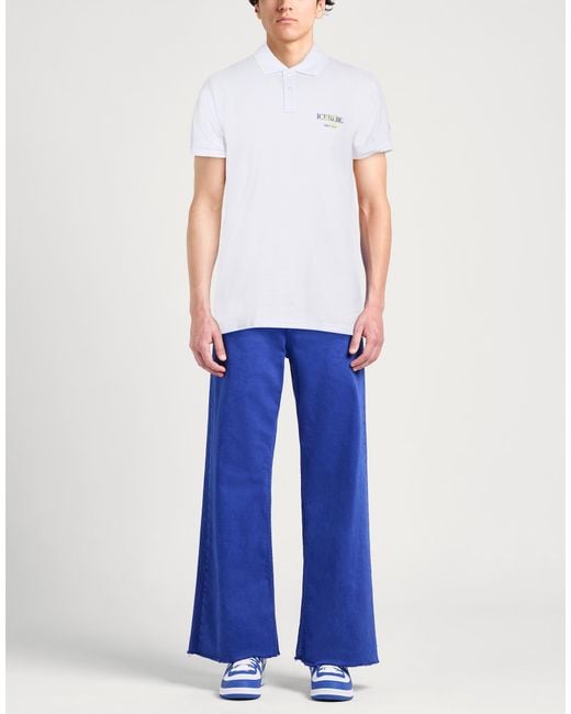 Iceberg White Beachwear Polo Shirt Cotton, Elastane for men