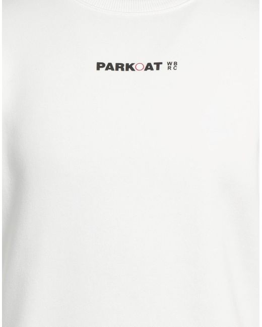 Parkoat White Sweatshirt Cotton, Polyester for men
