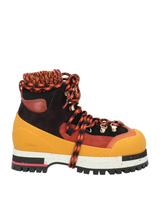 Chloé Orange Ankle Boots