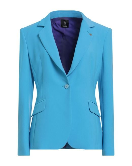 Hanita Blue Azure Blazer Polyester, Elastane