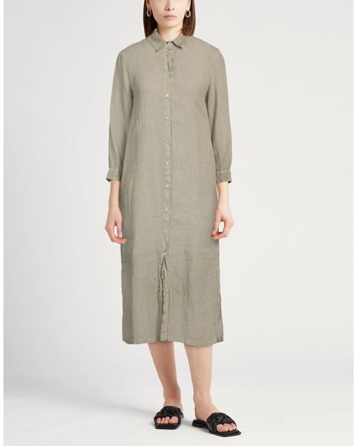 120% Lino Natural Midi Dress