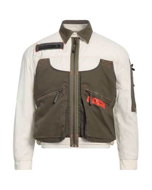 DIESEL White Jacket Polyamide, Polyester for men