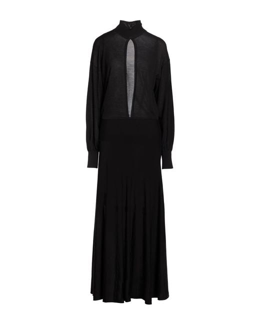 Alaïa Black Maxi Dress Wool, Polyamide