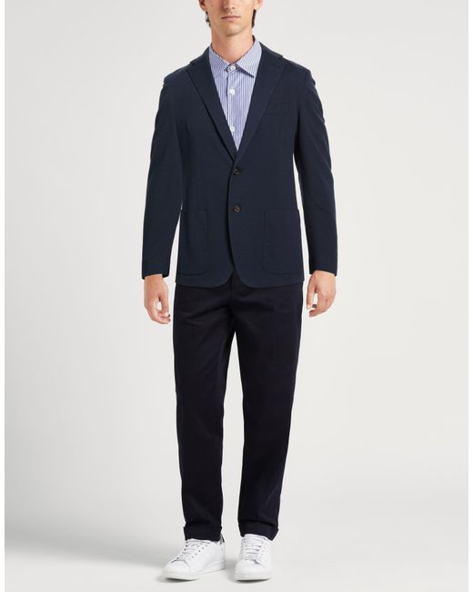 Eleventy Blue Blazer Cotton, Polyethylene for men