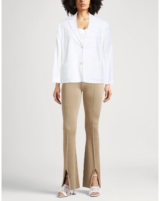 Theory White Blazer Linen, Viscose, Elastane