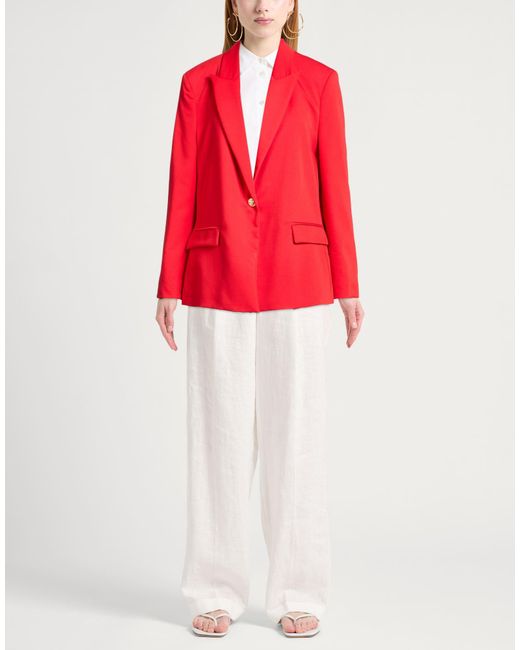 Silvian Heach Red Blazer Polyester, Viscose, Elastane