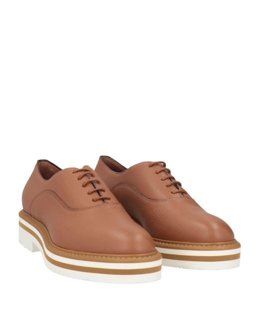 Santoni Brown Lace-Up Shoes Leather