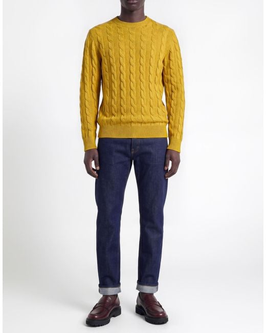Cashmere Company Yellow Mustard Sweater Wool, Cashmere for men
