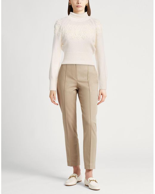 Ermanno Scervino White Ivory Turtleneck Wool, Cashmere