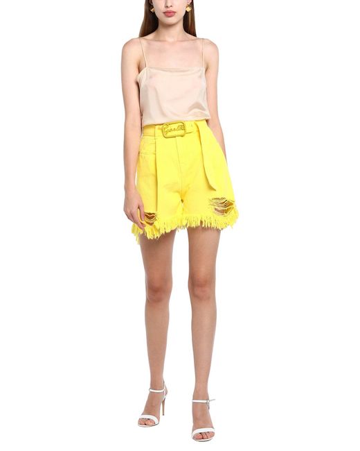Gaelle Paris Yellow Denim Shorts