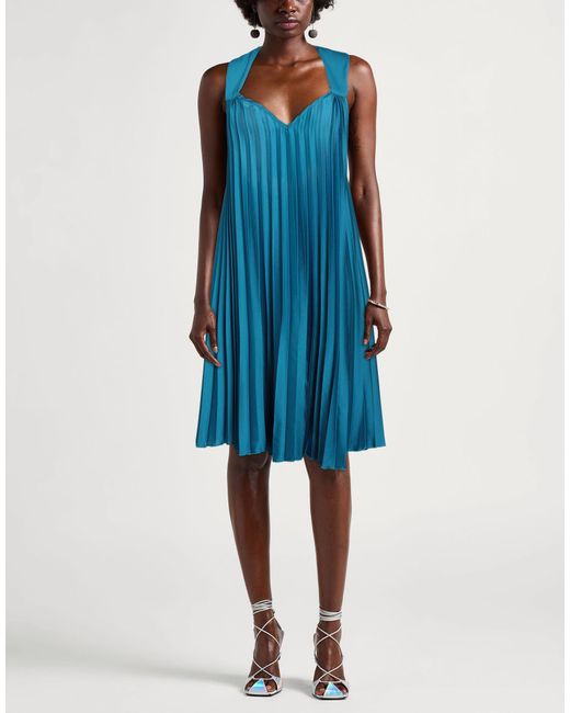 Kaos Blue Mini Dress Polyester, Viscose, Elastane