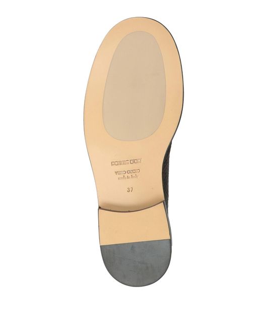 Pomme D'or Gray Military Loafers Leather