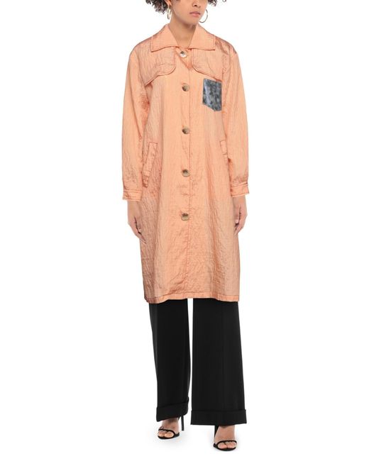 EBARRITO Orange Overcoat & Trench Coat