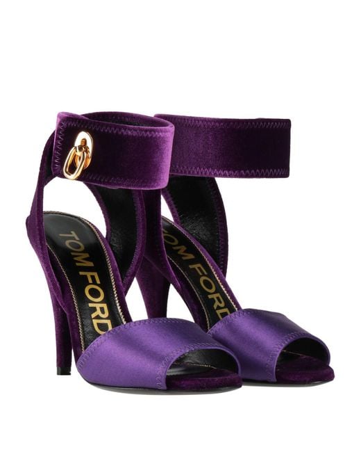 TOM FORD 26S HEELED SANDALS 100 MM IN PURPLE CALFSKIN main image 1