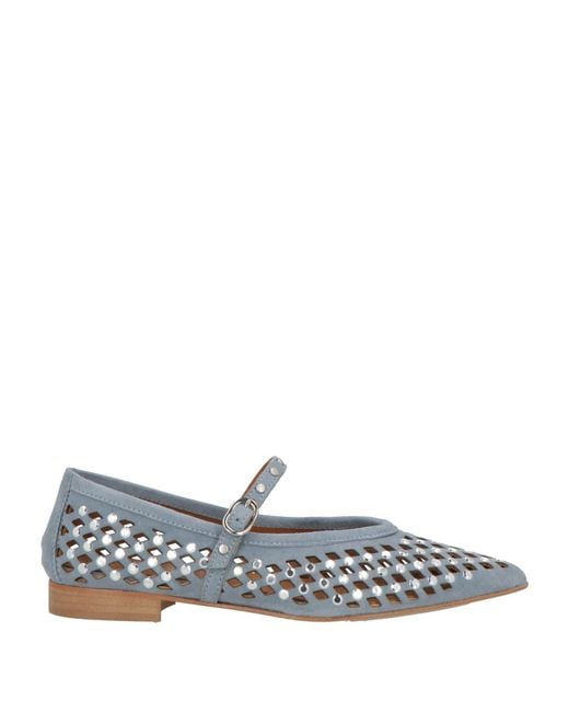 Divine Follie White Slate Ballet Flats Leather
