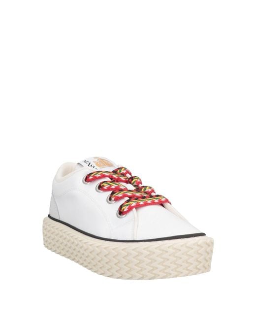 Lanvin White Canvas Curbies Sneakers for men