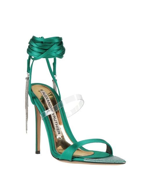 Alexandre Vauthier Green Sandals Textile Fibers