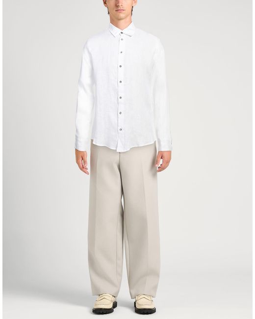 Alpha Studio White Shirt Linen for men
