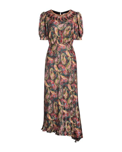 Saloni Brown Maxi-Kleid