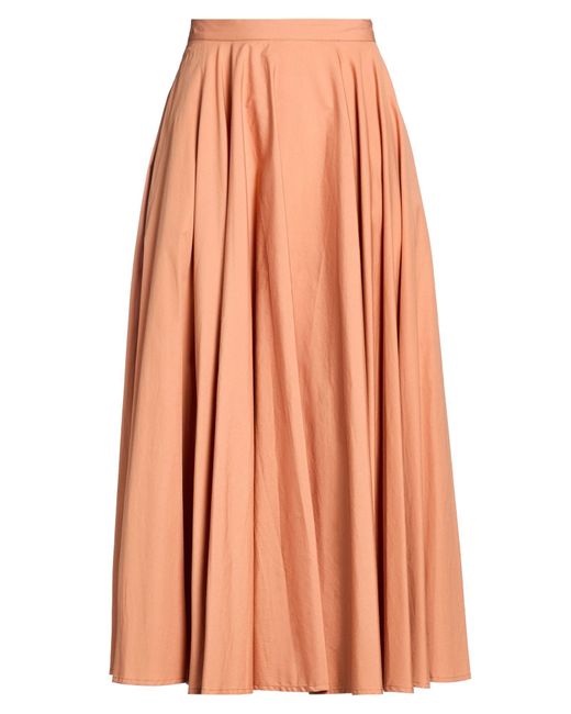 Thierry Colson Orange Midi Skirt Cotton