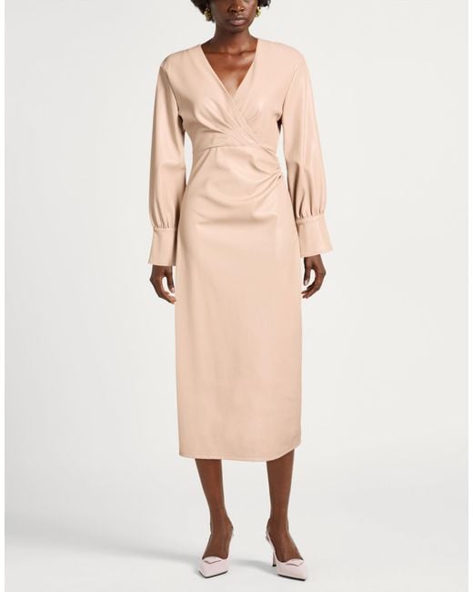 Kocca Natural Blush Midi Dress Polyurethane, Polyester