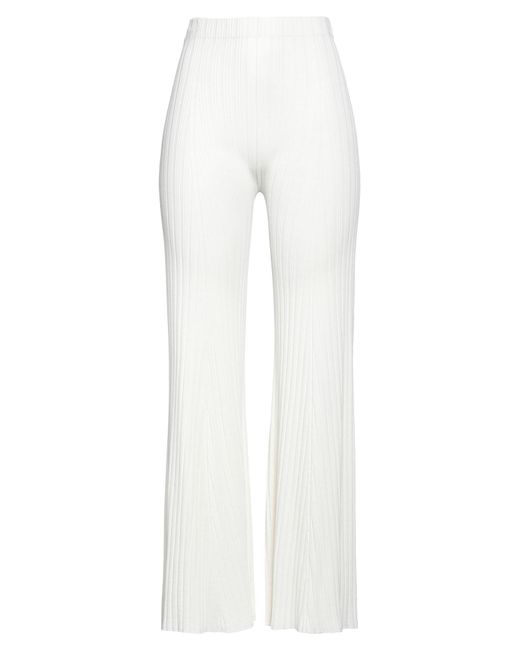 Roberto Collina White Pants Viscose, Polyester