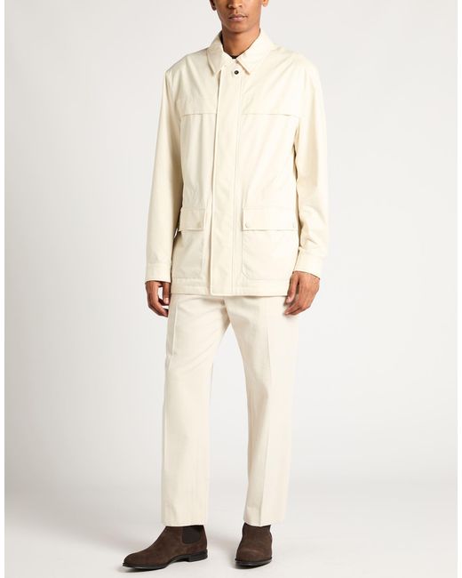 Canali Natural Cream Jacket Polyester for men