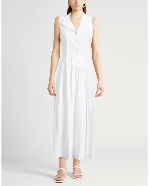 Gentry Portofino White Midi Dress Cotton