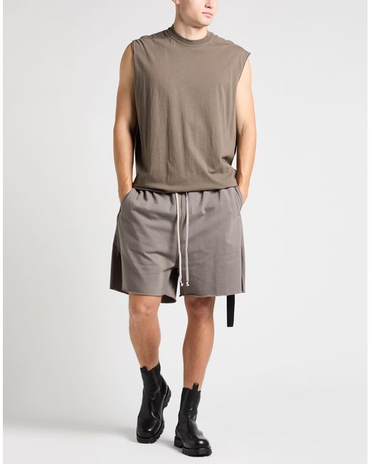 Rick Owens Gray Shorts & Bermuda Shorts Cotton, Elastane for men